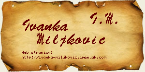 Ivanka Miljković vizit kartica